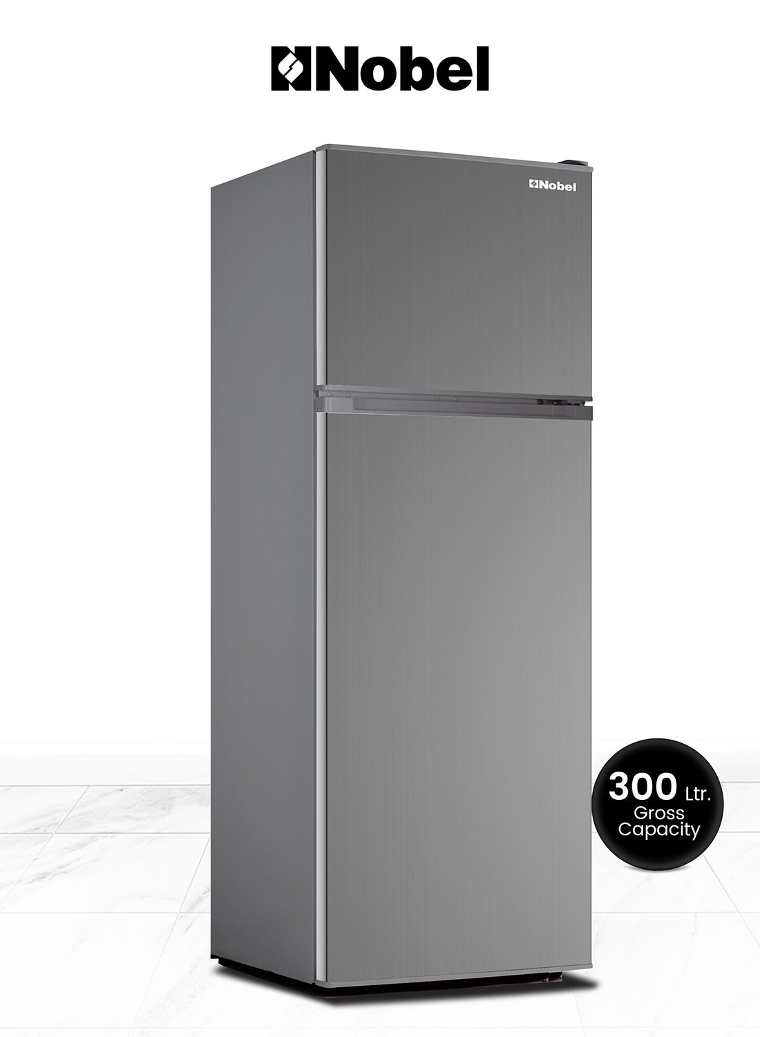 Compare 300 L Gross  213 L Net, Double Door Refrigerator, Defrost, R600a Refrigerant, 3 Star Esma,  Temperature Control, Inside Light, Outside Condenser, Vegetable Crisper, Glass Shelfs, Egg Tray and Bottle racks NR300SI Inox Colour at KSA Price