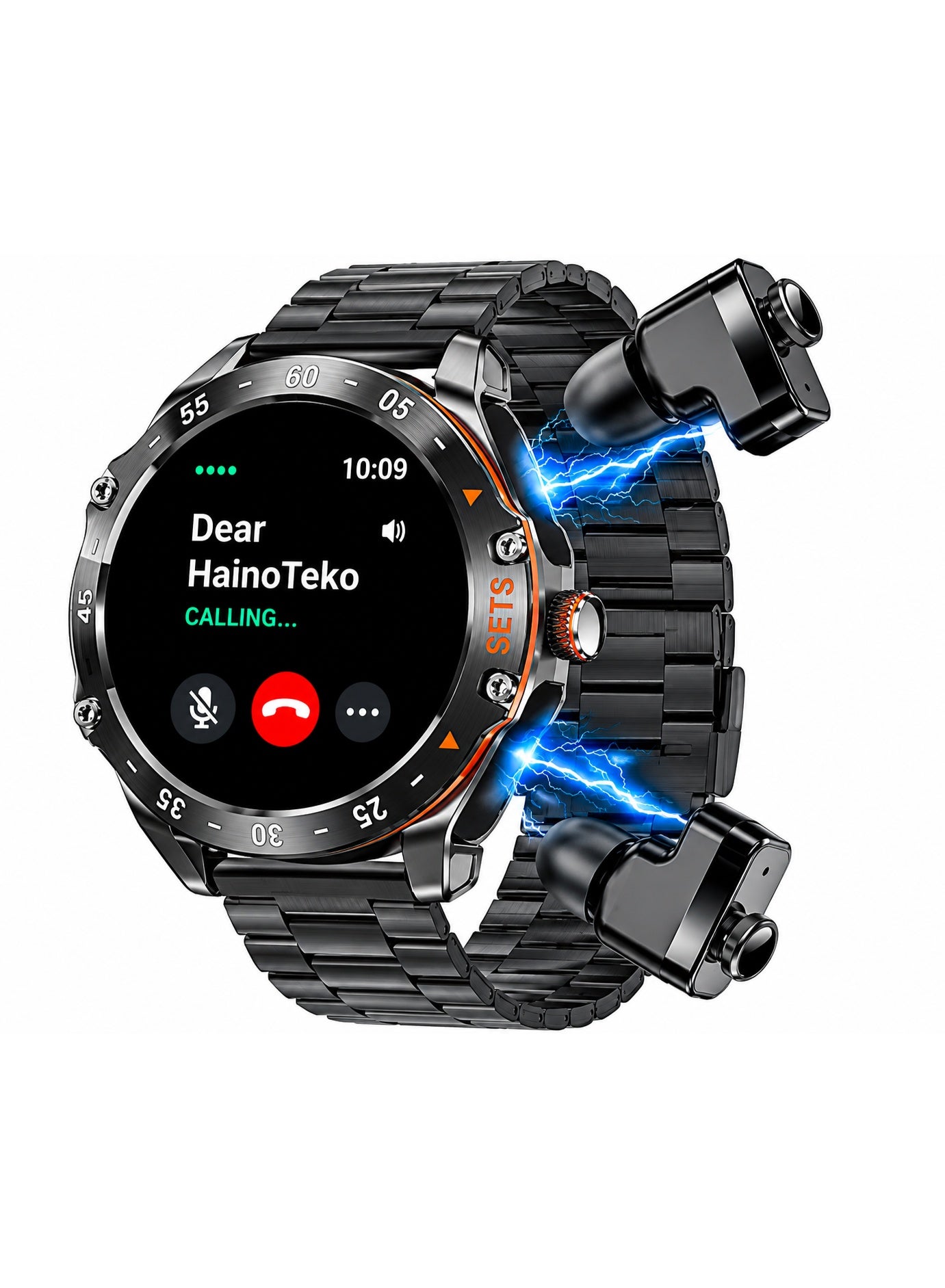 Compare ST16 Watch Buds Smartwatch with Builtin Wireless Earbuds AMOLED Display, Bluetooth Calling, 3 Interchangeable Straps, 10Day Battery Life and Charging Cable Designed for Men Silver at KSA Price