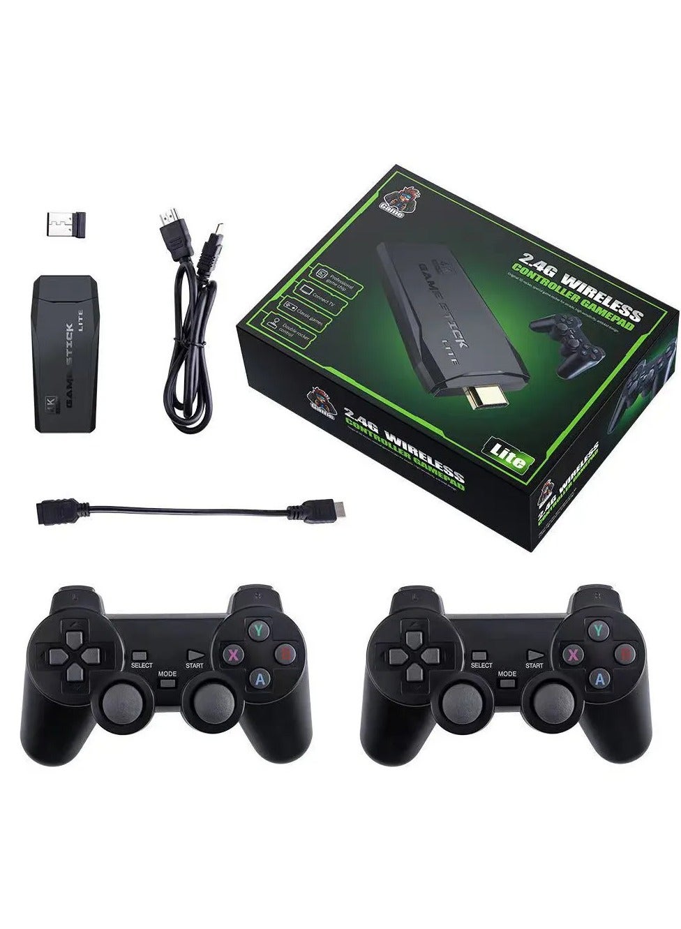 Compare Video Game Stick Lite 4k Ultra HD 2.4g Wireless Controller 2 Wireless Control 10000 Games 64gb Retro Classic Gamepad at KSA Price
