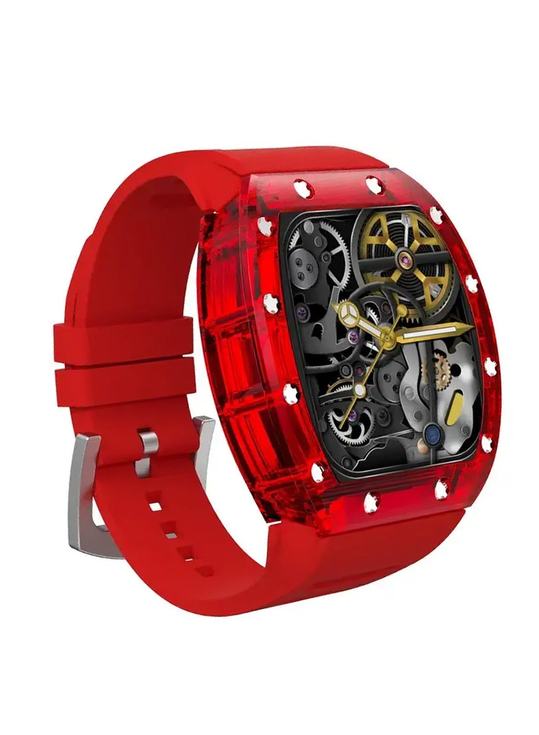 Compare Carlos Santos 1.57 Inches Smart Watch with Power Adapter and Charging Cable Green Lion Red at KSA Price