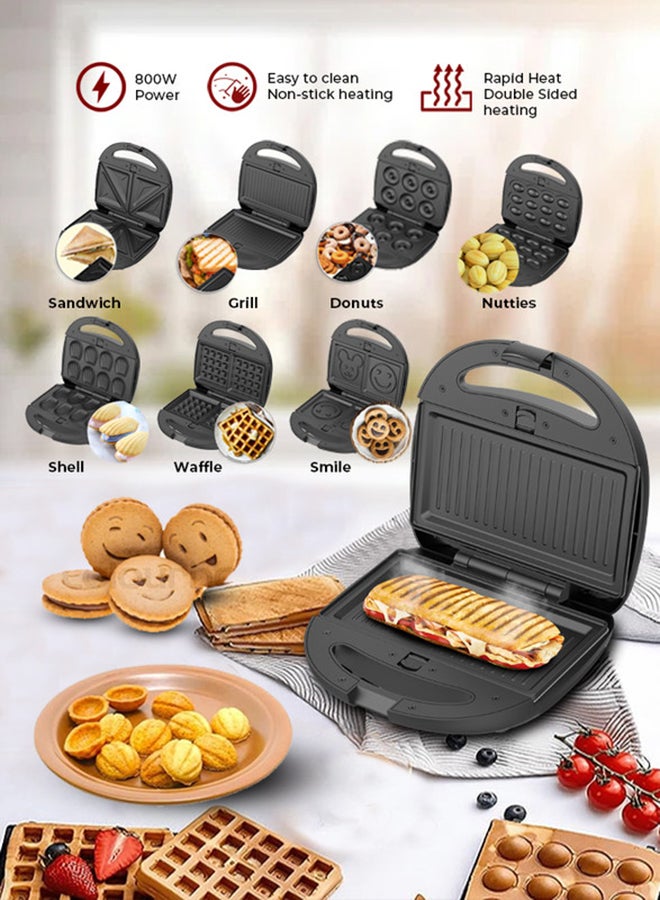 7-In-1 Non-Stick Multi Snack Maker with Detachable…