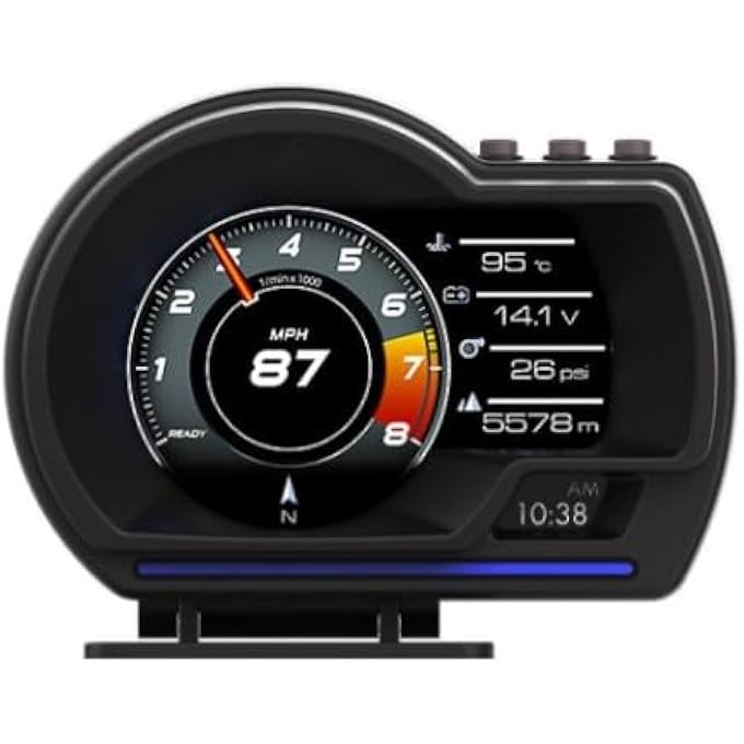 Compare Obdii  Gps Dual System 30 Inch Screen Universal Car Hud Multi Data Monitor Digital Gps Speedometer at KSA Price