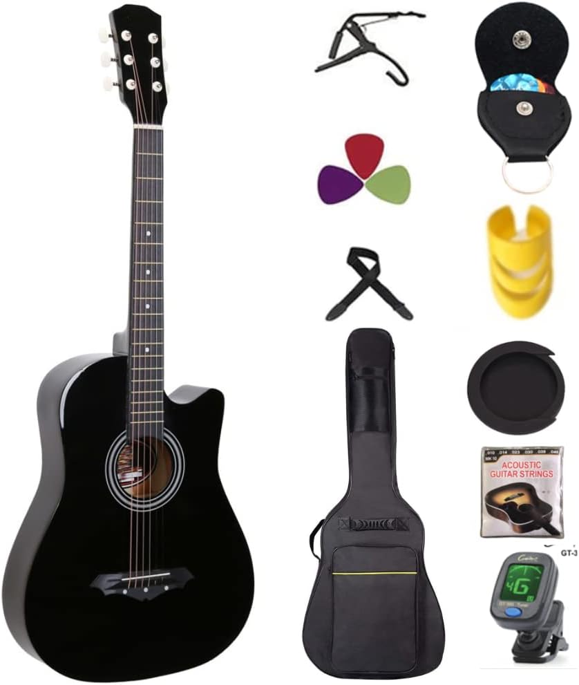 Compare MegArya Student Acoustic Guitar Kit  Black with Accessories at KSA Price