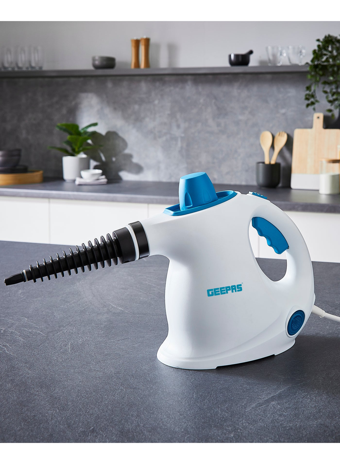 Compare Geepas Handheld Steam Cleaner 1050 W| 380 ml Water Tank, 9 Accessories, Lightweight and Portable| 110C Temperature, for Kitchen Countertops, Bathroom Tiles, Upholstery| 2 Years Warranty GSC63064UK at KSA Price