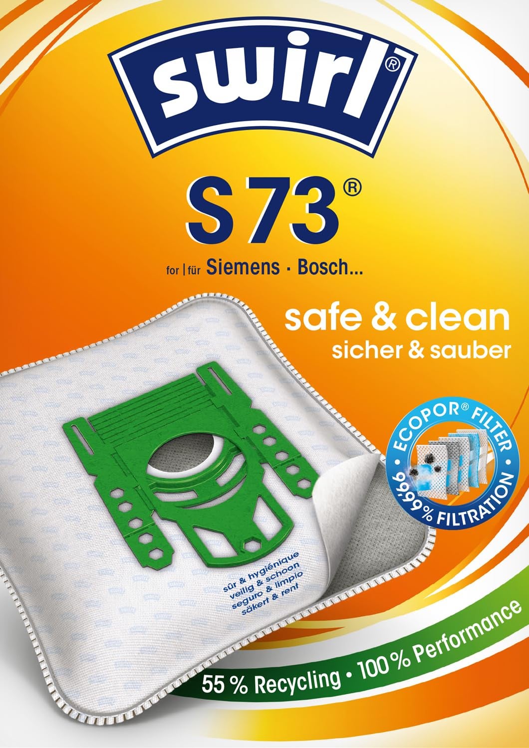 Compare Swirl S 73 Vacuum Cleaner Bags For Bosch and Siemens Vacuum Cleaners Pack of 10 Bags  2 AntiAllergen Filters at KSA Price
