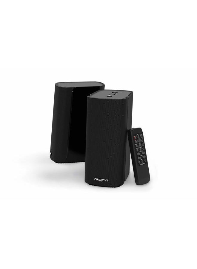 Compare T100 2.0 Compact HiFi Desktop Speakers, up to 80W Peak Power with Bluetooth 5.0, Opticalin, AUXin, Wide Soundstage and Audio Clarity with Bass Control for Computers and Laptops Black at KSA Price
