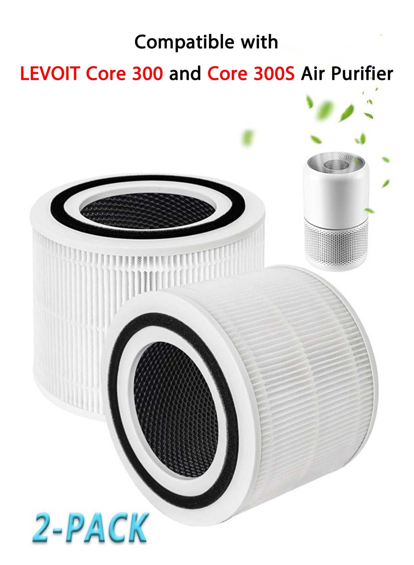 2 Pack Core 300 Replacement Filter Compatible…