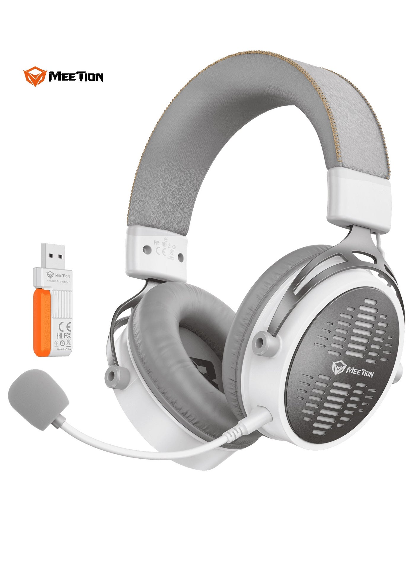 Compare Meetion BTH013 New Design Three Mode Gaming Headset 2.4Ghz Over Ear Headphone wireless noisecancelling esports gaming headset at KSA Price