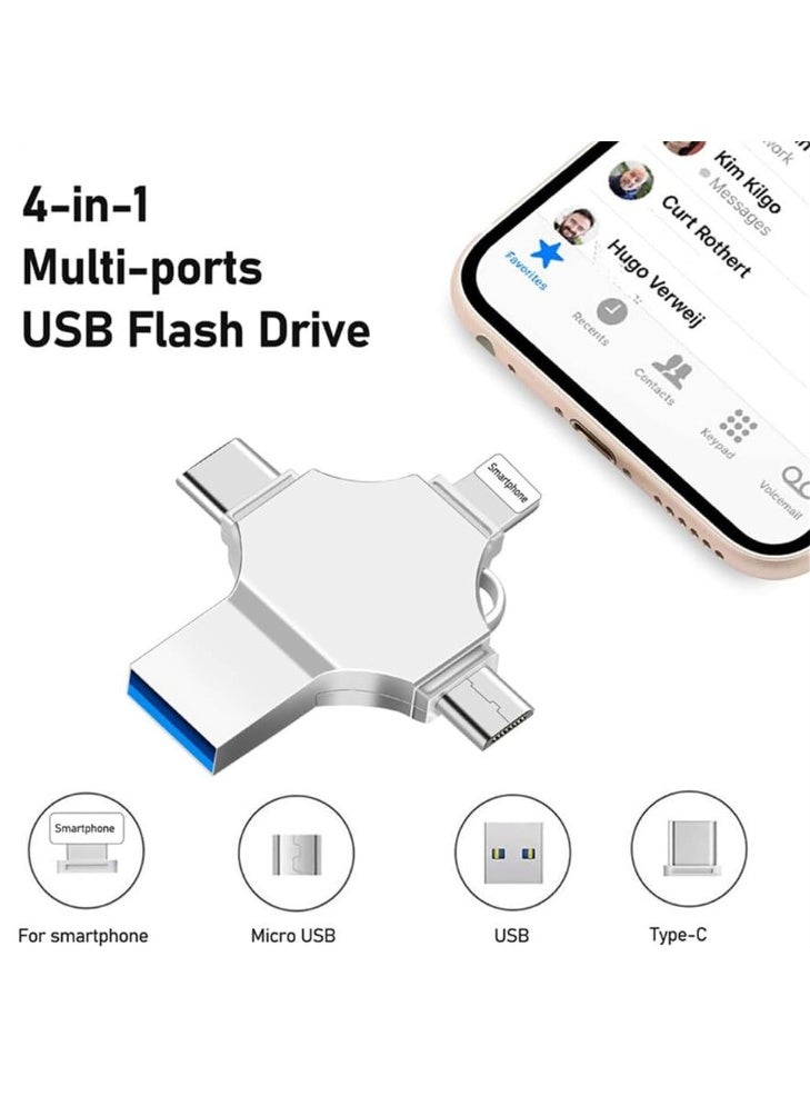 128GB 4 in 1 USB 3.0 OTG Flash Drive…