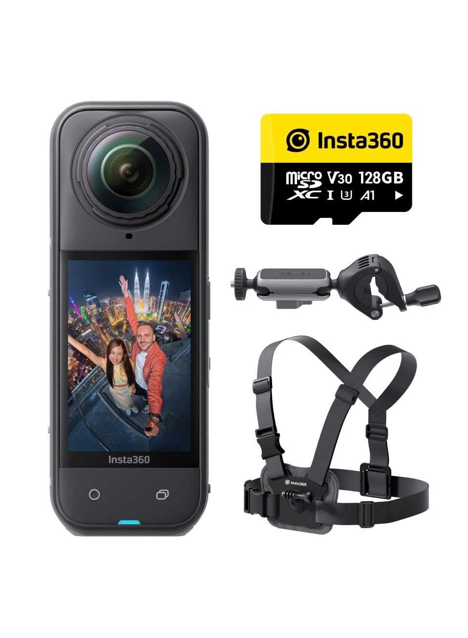 Compare X5 Cycling Bundle | X5 Camera + Handlebar Mount + Mount Extension + Chest Strap + 128GB Micro SD Card + Adapters + Screws + AntiSlip Rings, for Cyclists, Riders, Bikers  Black at KSA Price