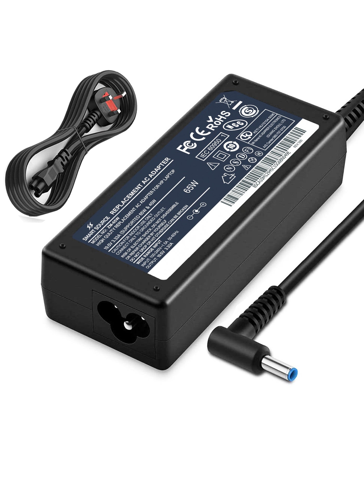 Compare 65W 19.5V 3.33A Replacement AC Adapter for HP Laptop, Compatible with HP 250 255 Series, HP Pavilion 15 Series Notebook, HP Elite Book, Chromebook 14, HP Laptop Charger with Power Cord at KSA Price