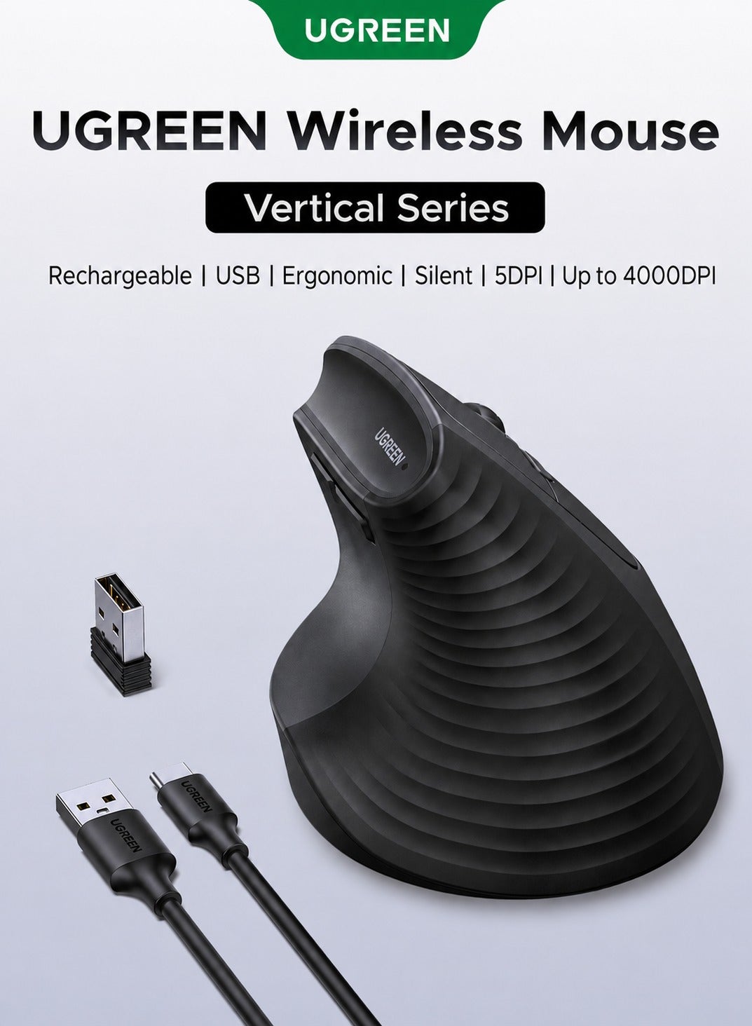 Mouse Wireless Vertical Ergonomic, Rechargeable Wireless…