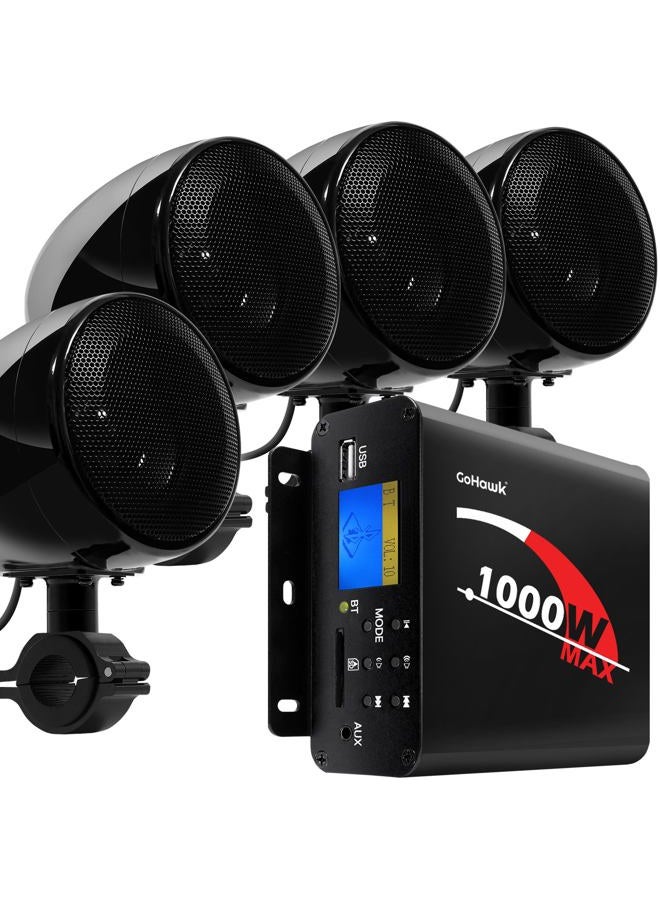 Compare TN4Q 1000W 4 Channel Amplifier 4 FullRange Waterproof Bluetooth Motorcycle Stereo Speakers Audio System AUX USB SD Radio for 11.5 Handlebar Harley Touring Cruiser ATV at KSA Price
