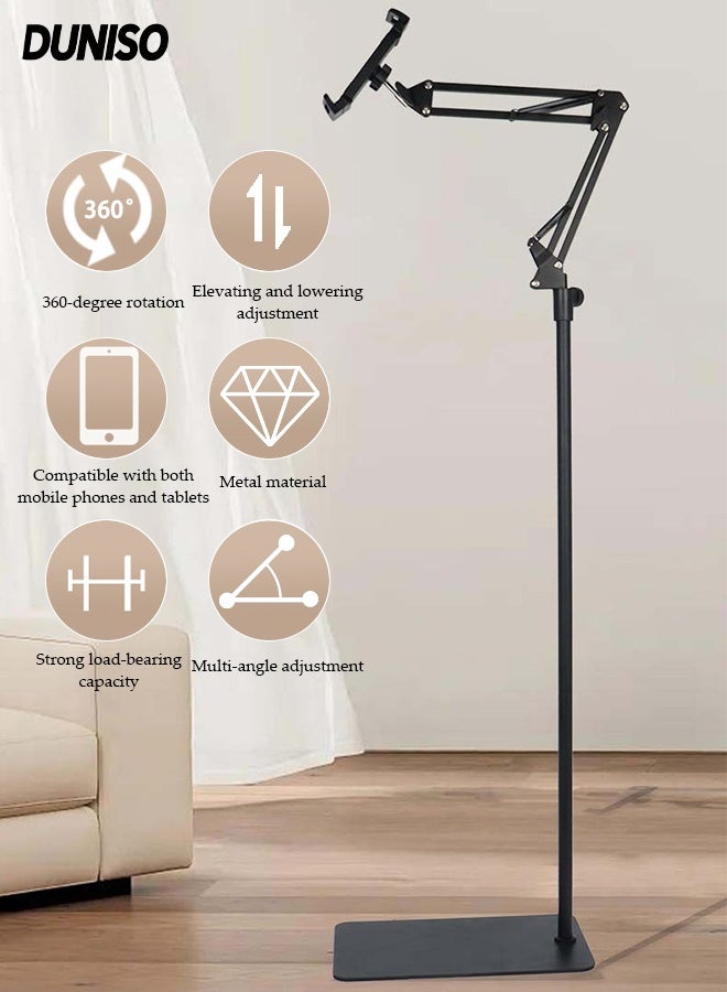 Compare Tablet Floor Stand, 360° Flexible Rotation Tablet Stand with Heavy Duty Base, Adjustable iPad Stand for Bed, Holder forSwitchPhone or Other 3.511 Electronic Devices at KSA Price