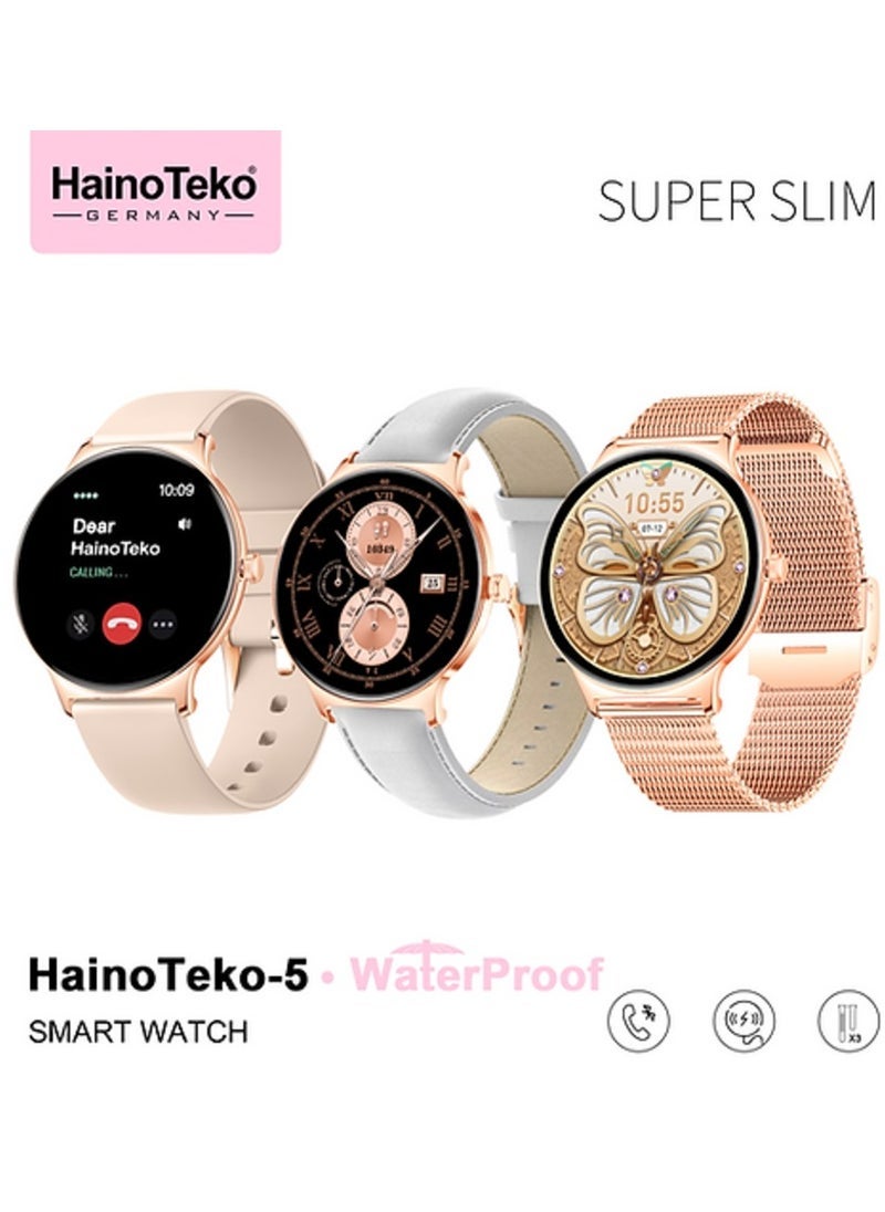 Compare Super Slim Smart Watch Round Shape AMOLED Display – Waterproof Fitness Tracker, AI Voice Assistance, Heart Rate Monitor, Sleep & Step Tracker, 3 Stylish Strap Options for Ladies, Lightweight Design, Compatible with Android & iOS, Black Color at KSA Price