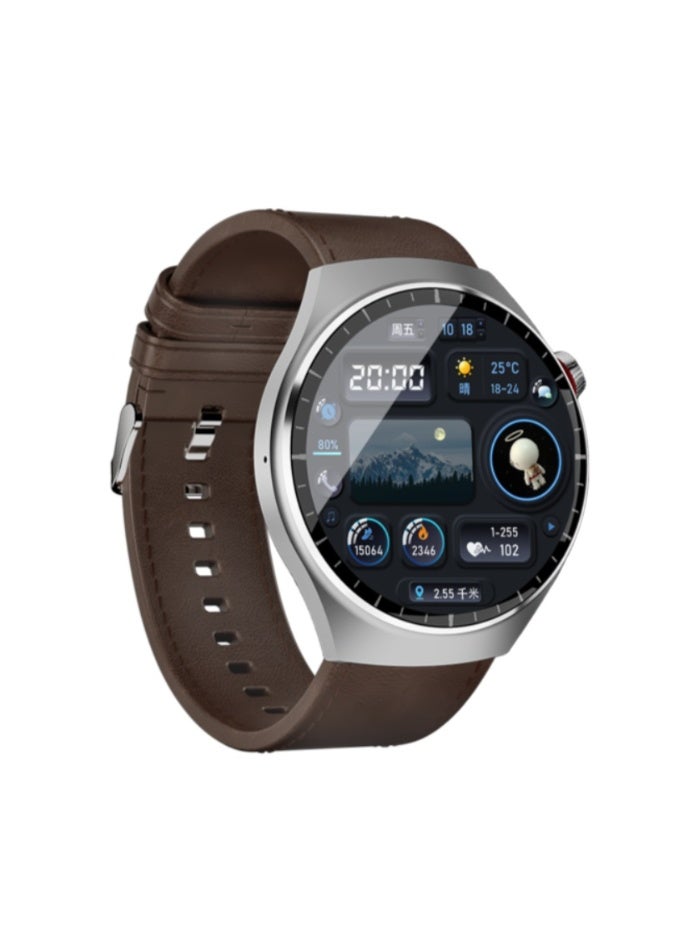 Compare Oteeto Watch 4 Pro Smartwatch Brown, 1.53 AMOLED Full Touch Display, Bluetooth Calling, Health Monitoring, IP68 Waterproof, 315mAh Battery at KSA Price