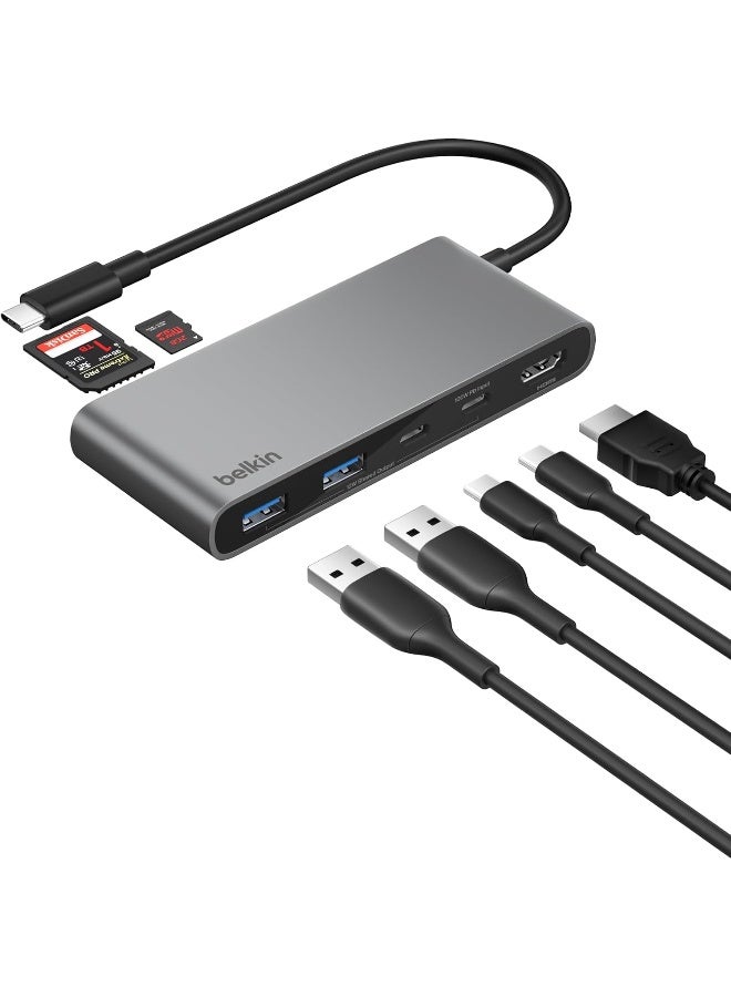 USB C Hub, 7-Port Hub w/ 4K HDMI Display…