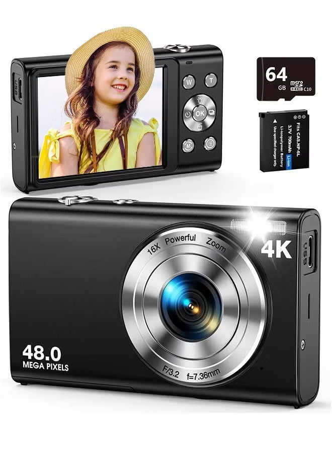 Digital Camera, Autofocus UHD 4K Point and…