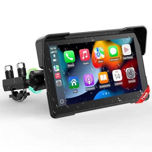 LAMTTO 7Inch Wireless Motorcycle Carplay GPS Navigation…