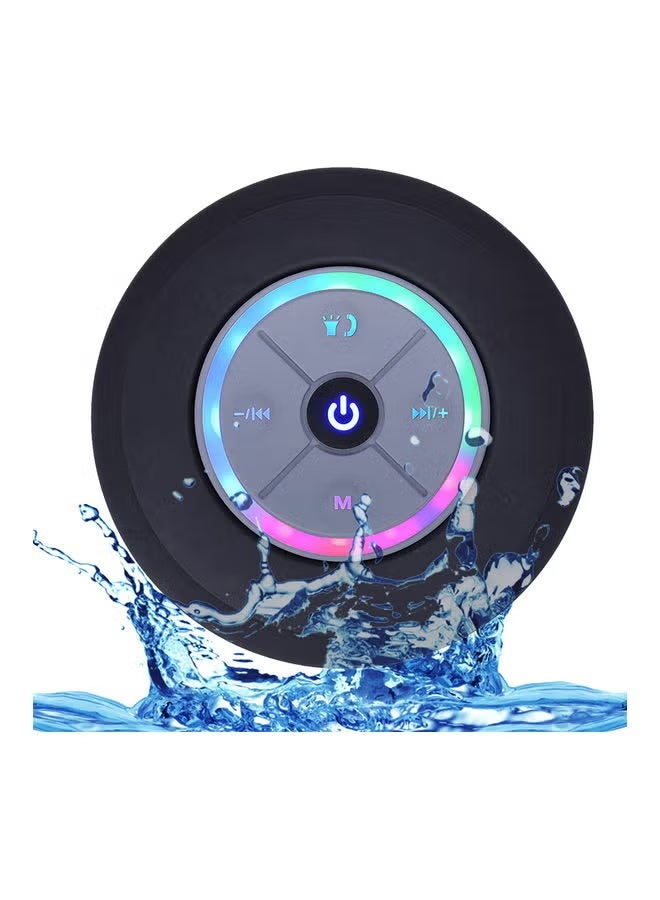 Compare Wireless Portable Shower Speaker with LED Light Black at KSA Price