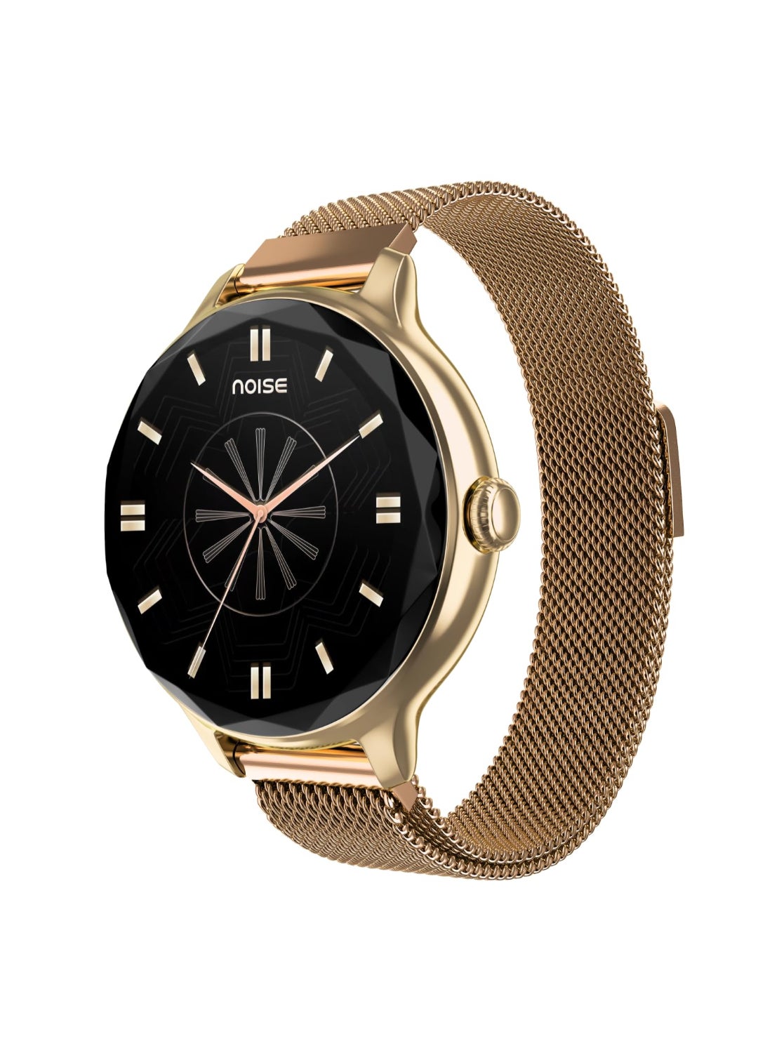 Compare Diva Smartwatch With Diamond Cut Dial, Glossy Metallic Finish, Amoled Display, Mesh Metal And Leather Strap Options, 100+ Watch Faces, Female Cycle Tracker Smart Watch For Women Gold Link at KSA Price