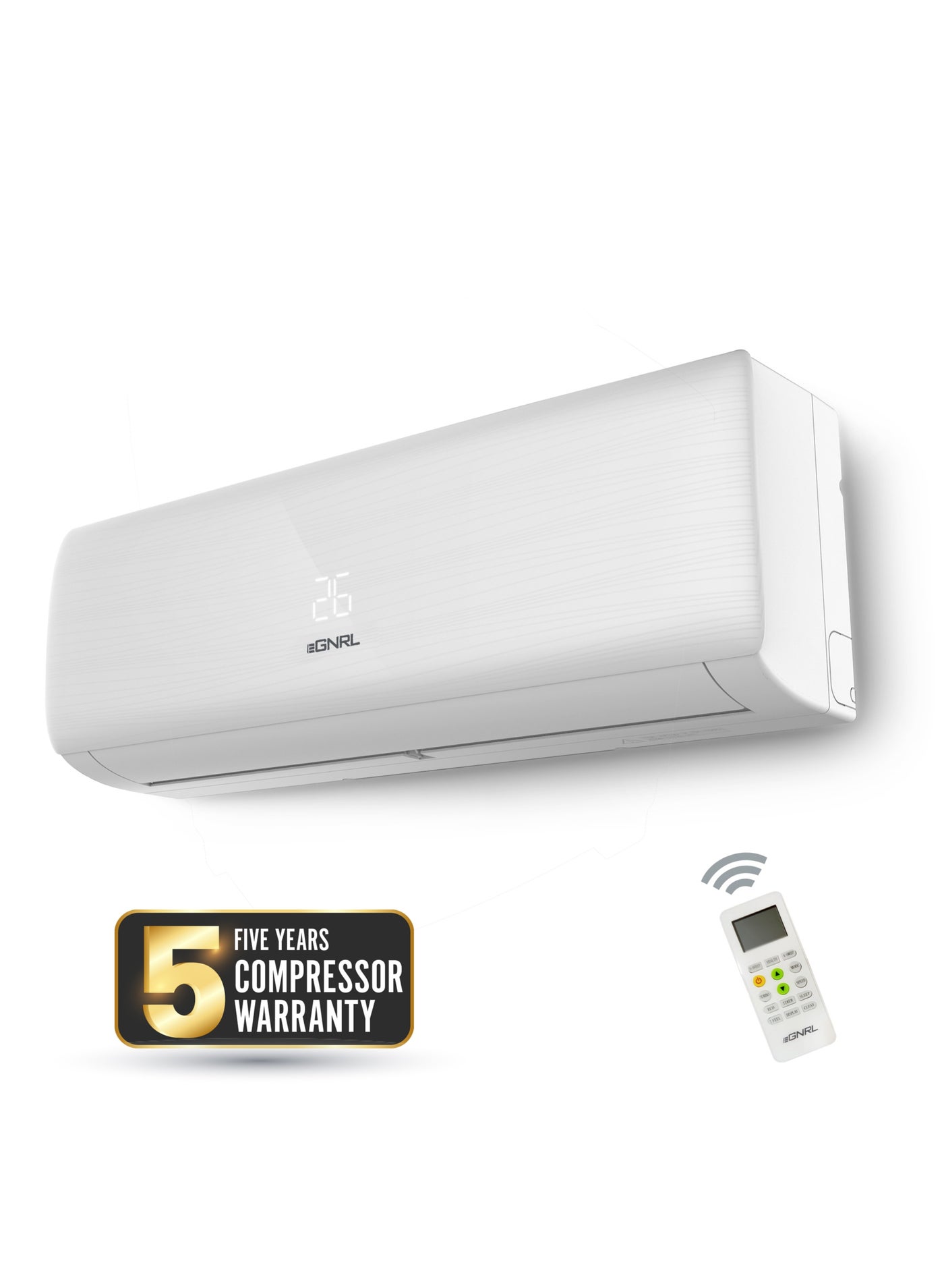 Compare 18000 BTU T3 Rotary Split AC White R410a  4 Way Air Flow, Golden Fin | Sleep Mode & Timer Function & Auto Restart | Remote Included 1.5 Ton White EG18T3  Free 5 Year Compressor Warranty 2190.0 W EG at KSA Price