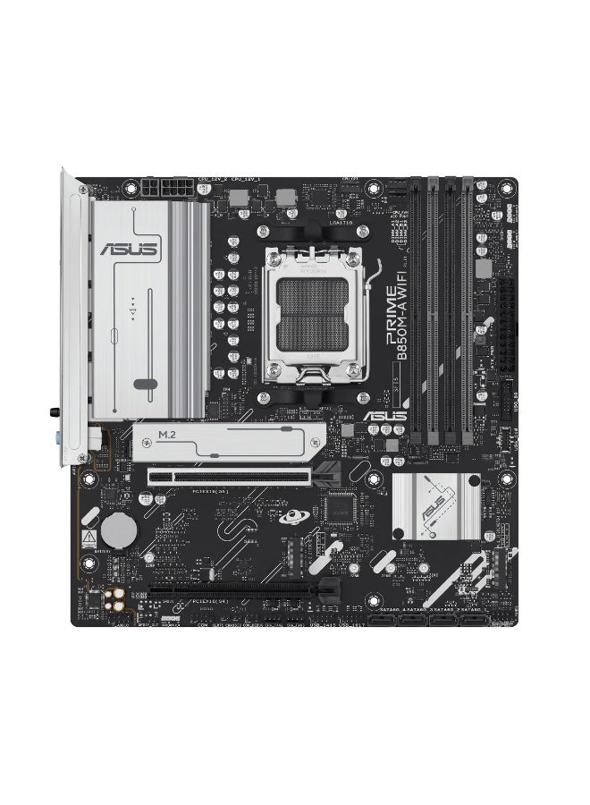 Compare Prime B850MA WiFi mATX Motherboard – AM5, Ryzen 90007000, DDR5, PCIe 5.0, 3x M.2, 4x SATA, WiFi 6E, 2.5Gb LAN, USBC, HDMIDP, Aura Sync, BIOS Flash  90MB1LN0M0EAY0 Black at KSA Price