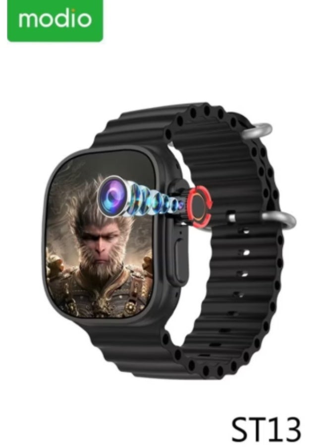 Compare ST13 Smart Watch With 2.2 Inch Full Screen Display Sim Card Slot and 3 Pair Straps and Charging Cable Designed For Ladies and Gents at KSA Price