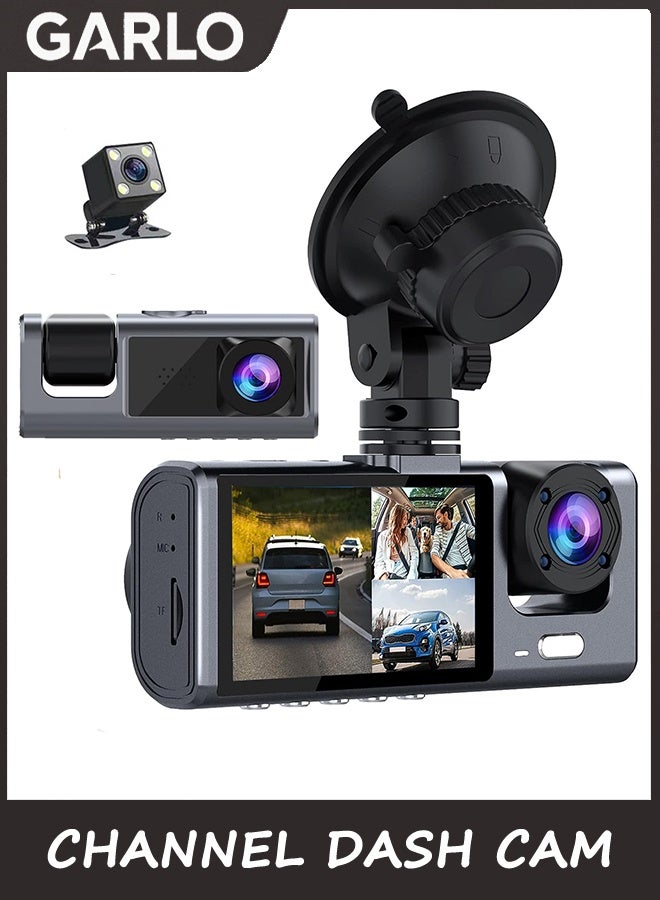3 Channel Dash Cam Front and Rear Inside,…