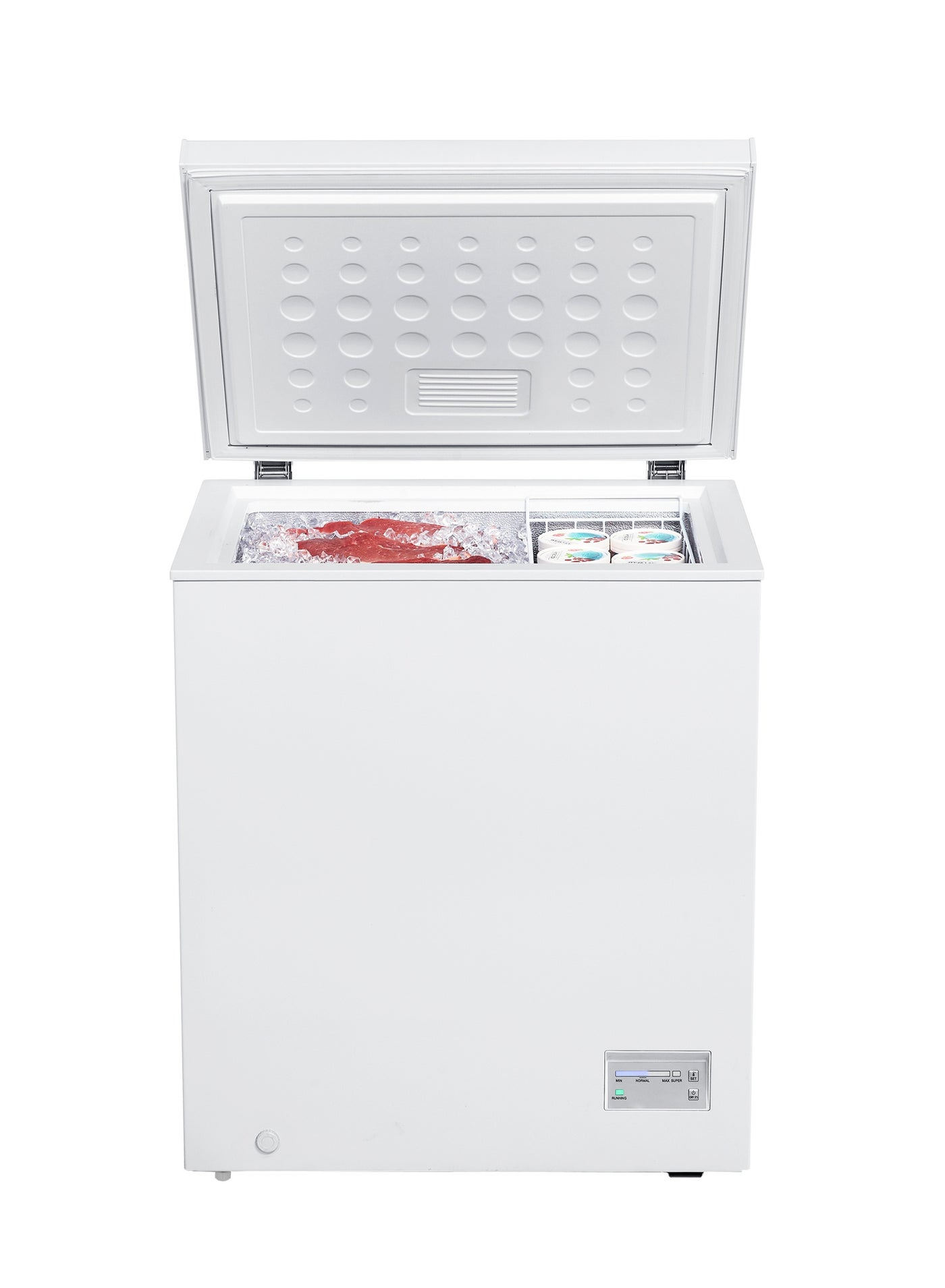 Compare Small Chest Freezer 100L Mini Deep Freezer Standalone, 100W 220240V NonInverter Compressor Deep Fridge , Refrigerant R600a, 4 Star Freezing, Freezing Capacity 4.5kg24h, LED Light, Mechanical Control, 13.5h Storage Time During Power off, Door Lock & Static Air Flow System for Home & Office Upright Freezer, SGHCF100L White at KSA Price