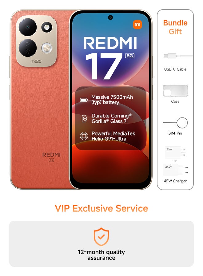 Redmi 17 Dual SIM 5G Orange 4GB RAM…