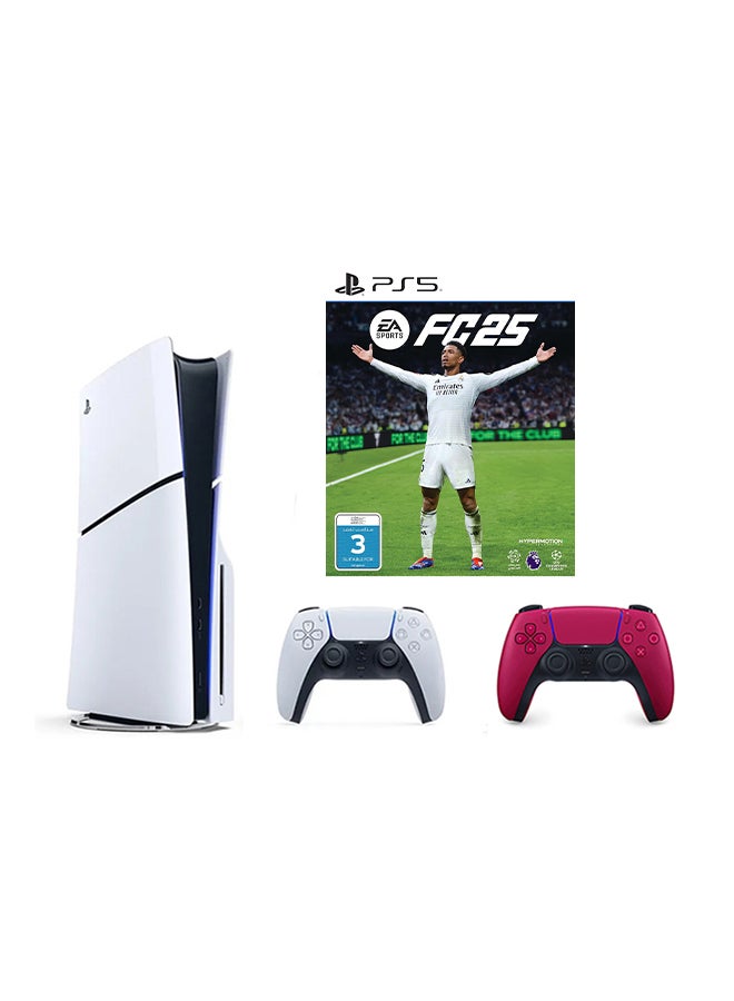 Compare PlayStation 5 Disc Slim Console With Extra Red Controller And FC 25 at KSA Price