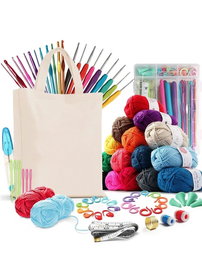 73 Piece Crochet Kit with Crochet Hooks Yarn…