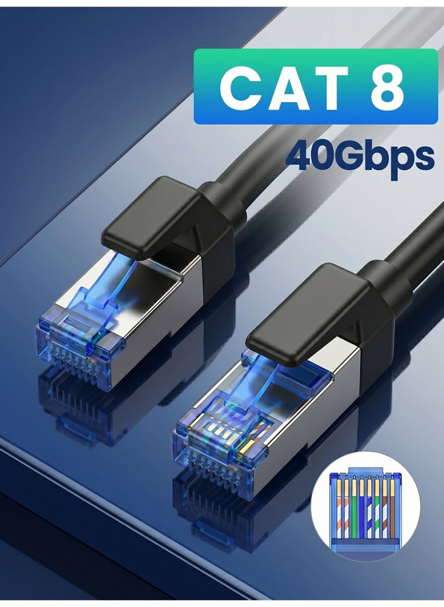 Compare Cat8 Ethernet Cable RJ45 High Speed 40Gbps 2000MHz LAN Network Cable Pure Copper Shielded Internet Cable Compatible With Router PC PS5 Modem at KSA Price