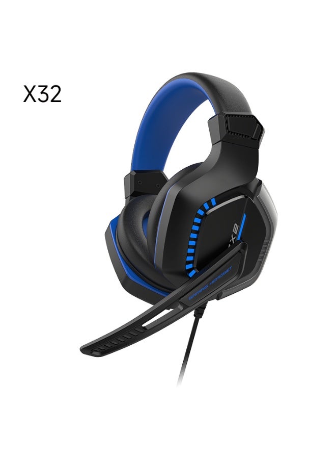 DUDAO X32-B 3.5MM + USB GAME HEADPHONE -BLUE