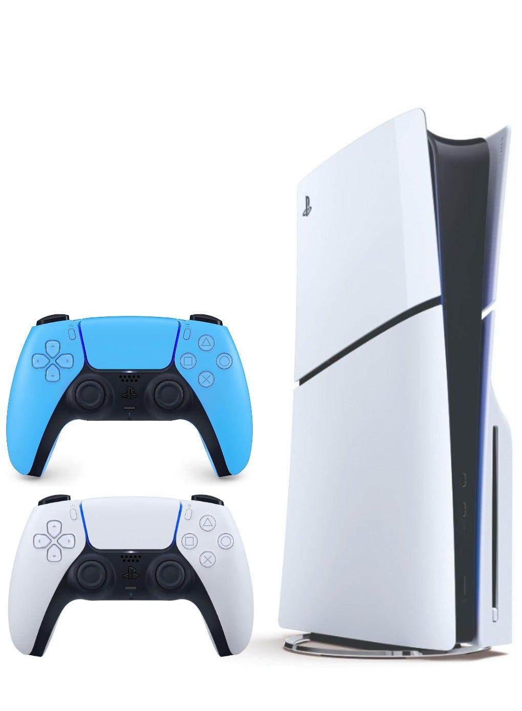 Compare PlayStation 5 Slim Disc Console With Extra Wireless Controller  Blue at KSA Price