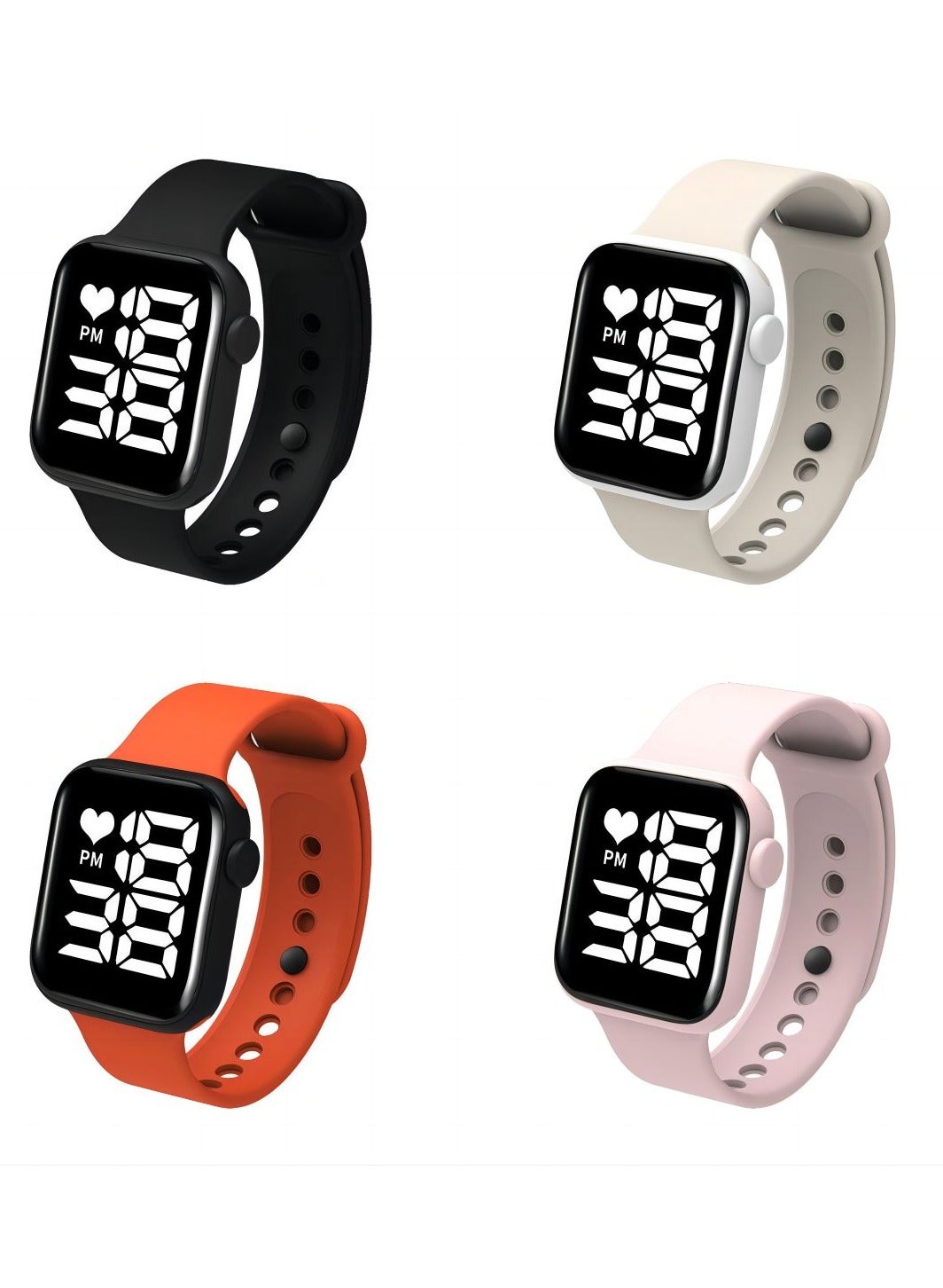 Compare Childrens fashion electronic watch sports waterproof 4 pieces at KSA Price