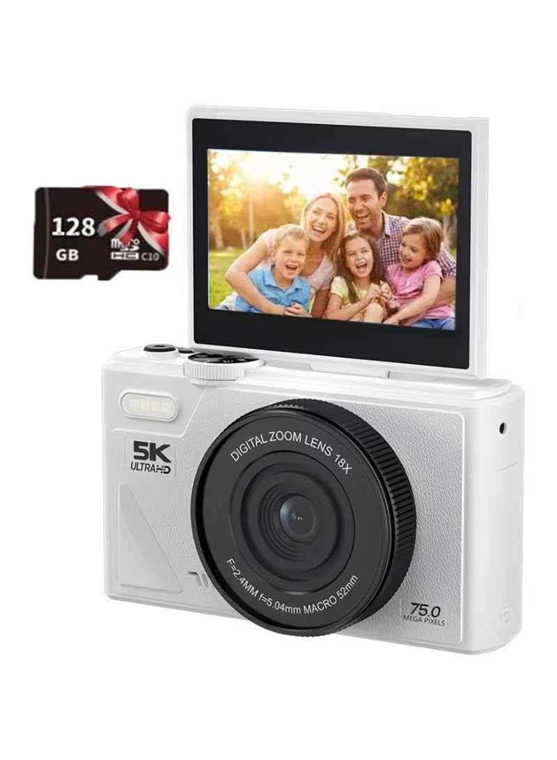 75MP 5K Digital Camera for Photography Vlogging…