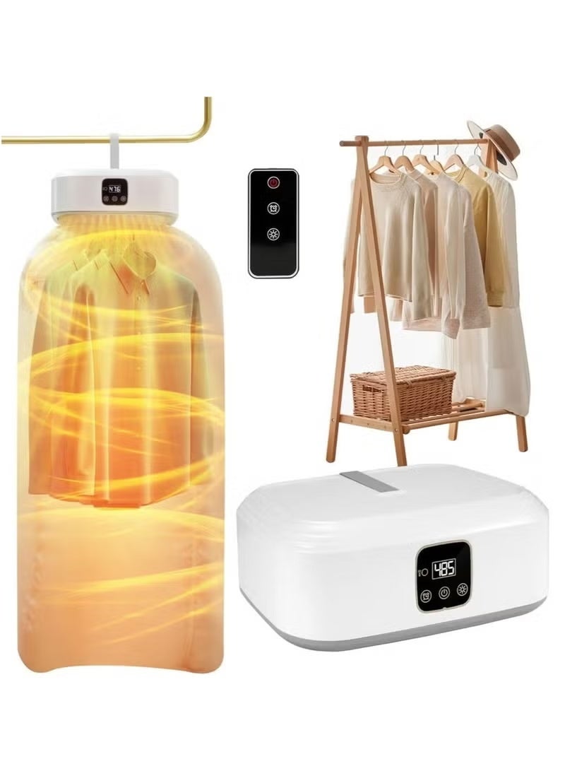 Compare Portable Mini Clothes Dryer with Remote Control – Foldable Electric Laundry Dryer Machine with Dryer Bag – 2 Gear Adjustable Hot Air Levels for Delicate Garments, Travel & Apartment Use at KSA Price