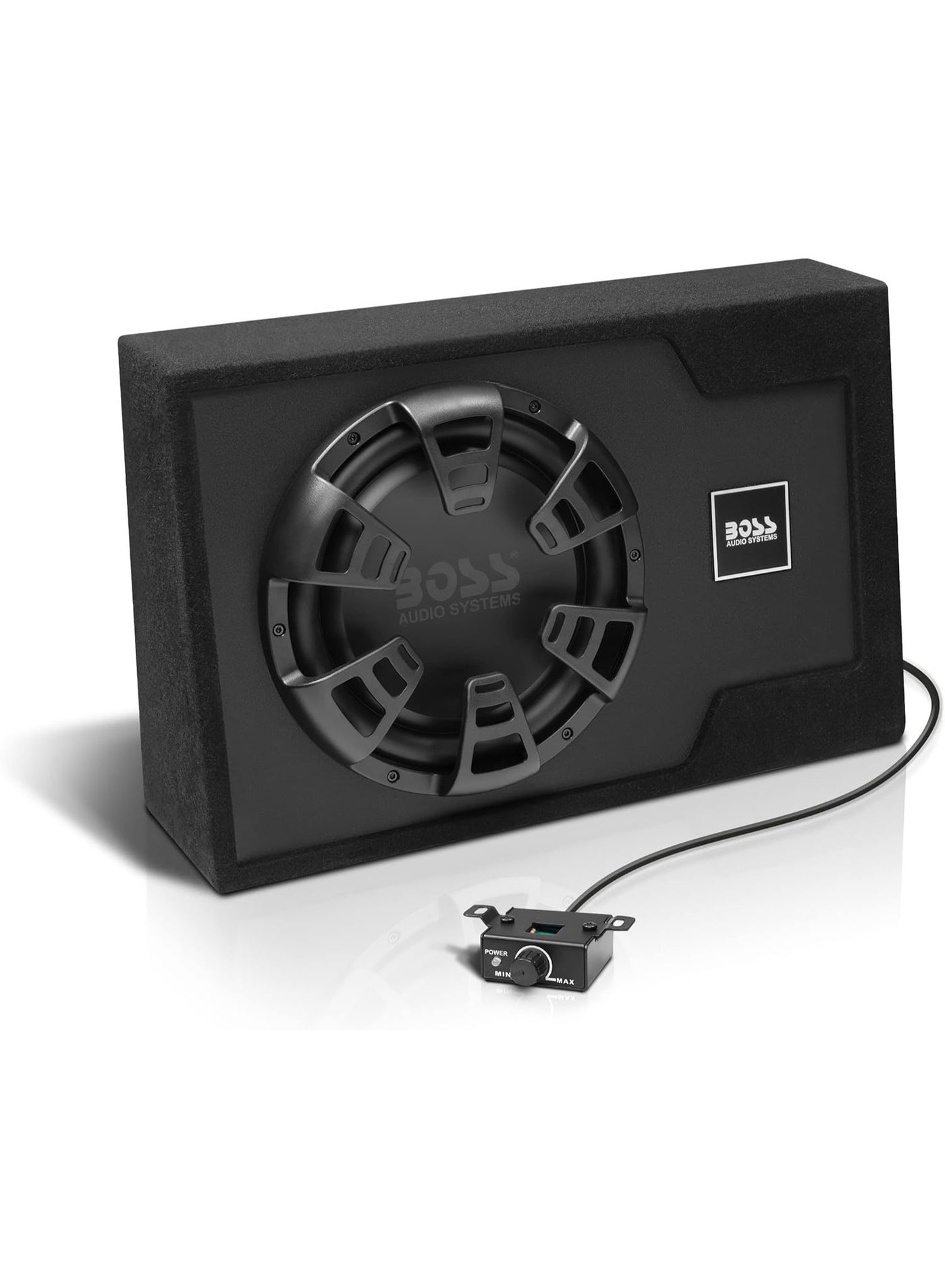 Compare B12ES  1200 High Output Motorized Car Subwoofer Bundle Builtin Amplifier Low Profile Subwoofer Remote Control 16 Feet Cable Black at KSA Price