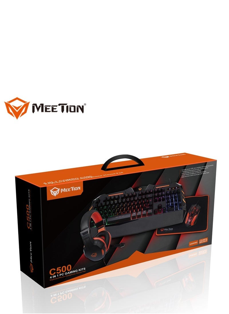Meetion 4 in 1 C-500 PC Backlight Gold…