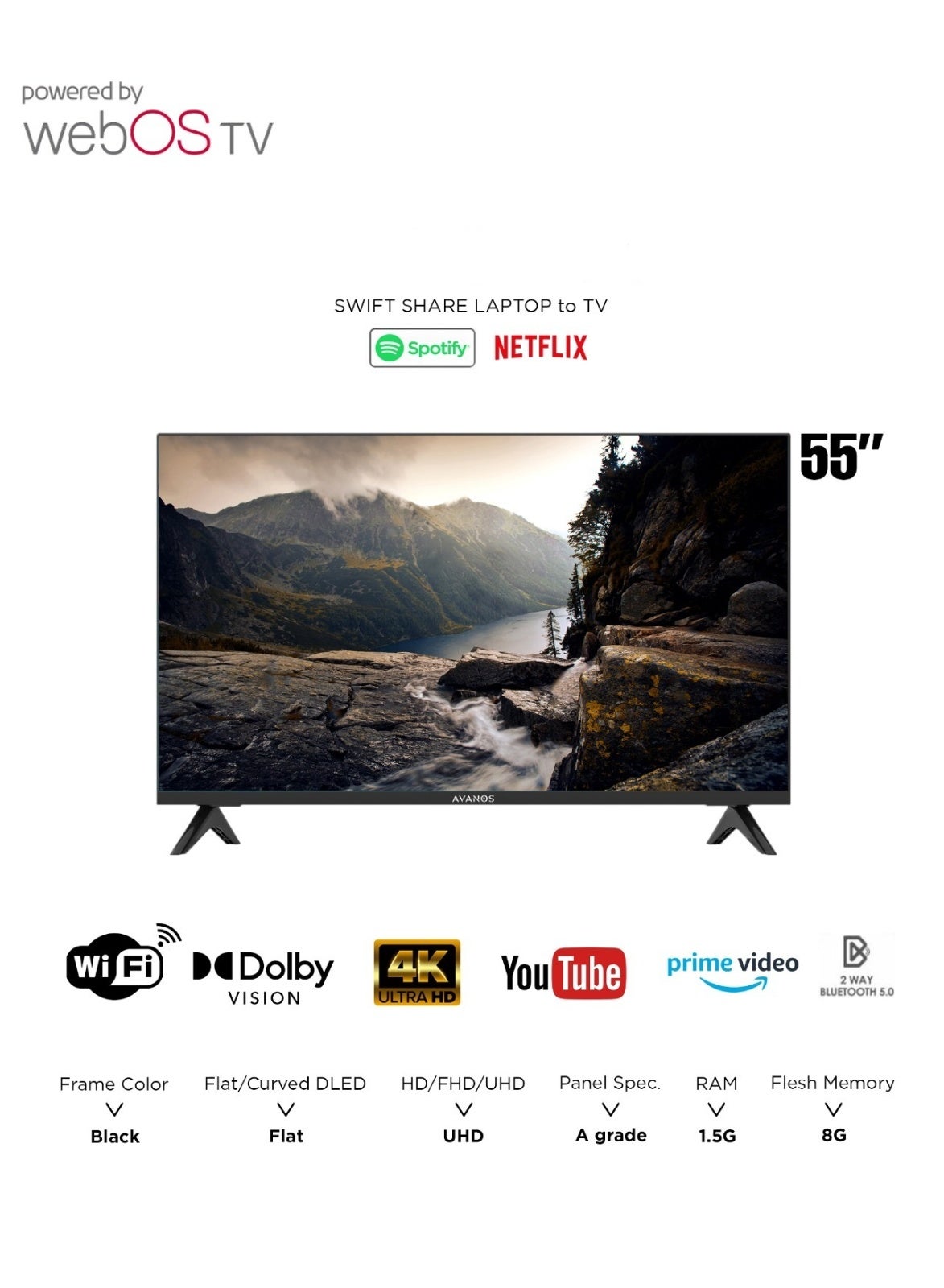 Compare 55Inch Smart LED WebOS TV, 4K UHDR, Air Play, Dolby Audio, Magic Remote at KSA Price
