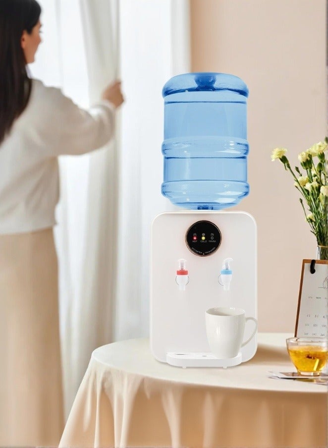 Compare Water Cooler Top Loading Countertop Water Dispenser, Cold and Hot Water Dispenser,Efficient CoolingHeating,Holds 5 Gallon Bottles,Removable and Easy to Clean,White at KSA Price
