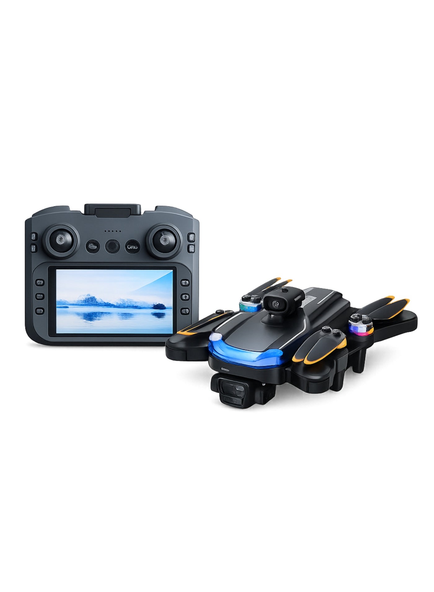 Compare Professional Drone with 4K8K HD Dual Camera, 360Degree Obstacle Avoidance, Brushless Motor, Foldable, 5G WiFi, Remote Controller with Screen, Carrying Case at KSA Price