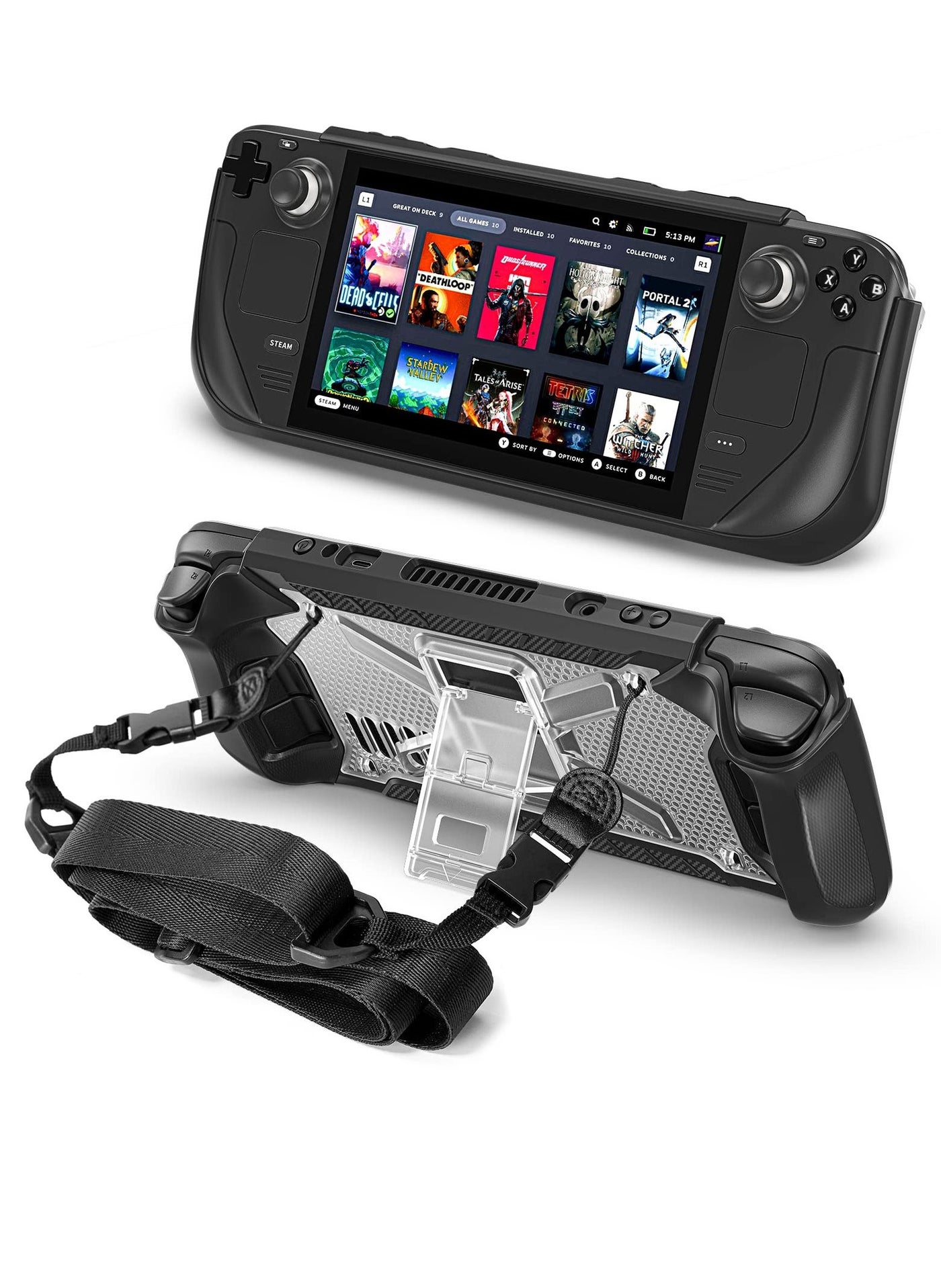 Steam Deck Case with Fold Kickstand TPU Protector…