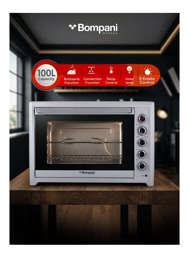 Compare 100L Electric Oven with Rotisserie & Convection 2800W Large Capacity Oven, Double Glass Door, 120Min Timer, Adjustable Thermostat – 1 Year Warranty 100 L 2800 W BEO120I grey at KSA Price