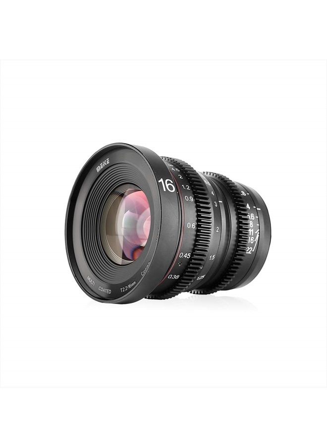 Compare 16mm T2.2 Large Aperture Manual Focus Prime Low Distortion 4K Mini Cine Lens for Micro Four Thirds M43 MFT Compatible with OlympusPanasonic Lumix Cameras and BMPCC 4K Zcam E2 GH5 GH6 OM1 at KSA Price