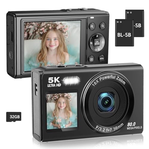 Compare AiTechny Digital Camera for Kids, 1080P FHD Kids Camera with 32GB SD Card, 44MP Point and Shoot Digital Camera with 16X Zoom, Compact Small Vintage Camera Gifts aicam3 at KSA Price