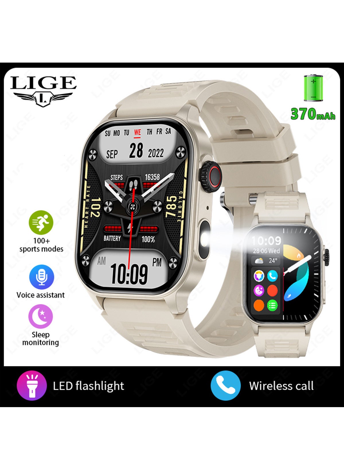 Compare 2.01 Full Touch HD Bluetooth Calling Smartwatch with Music, Fitness Modes, Sleep Tracking, Long Battery Life, IP68 Waterproof – MultiSport Health Watch for Men & WomenWhite at KSA Price
