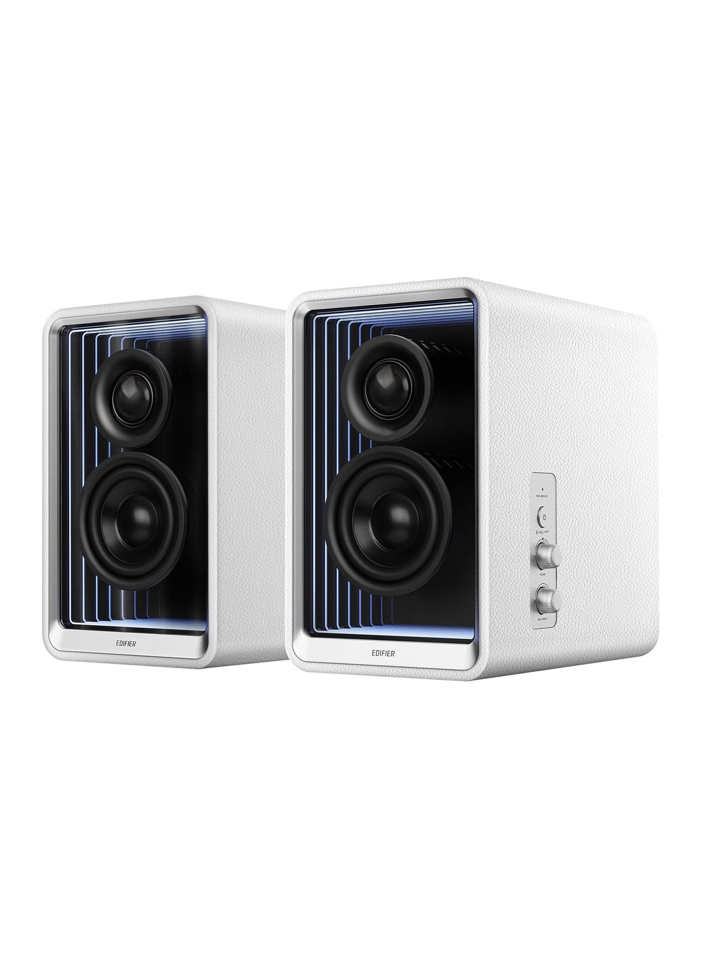 Compare Edifier QR65 Desktop Active Monitor with 2.75 longthrow aluminum diaphragm midlow drivers, HiRes Audio, Brilliant Light Effects, GaN Fast Charger, and 70W Output Power Bluetooth Speakers White at KSA Price